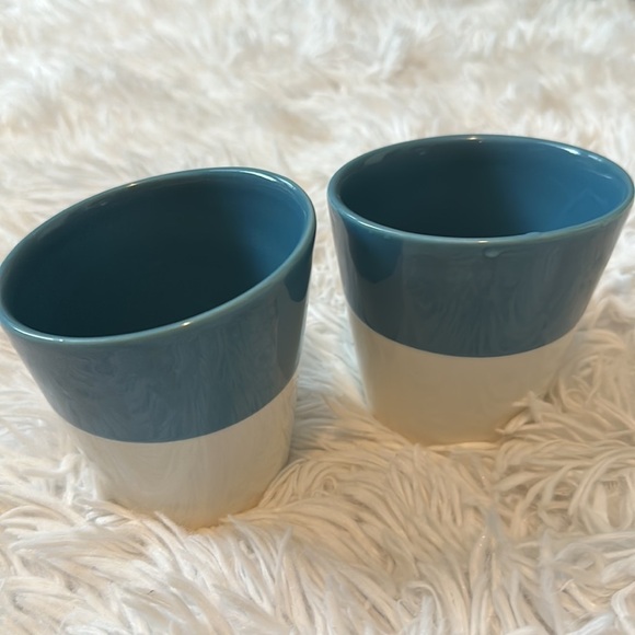 2 - Starbucks TAZO Tea Mugs - Blue & White  - 2012 - Angled Rim - New Bone China - Picture 6 of 7